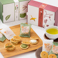 京都名菓子店【鼓月】姬千壽仙貝二段箱（有機抹茶/糖霜奶油）