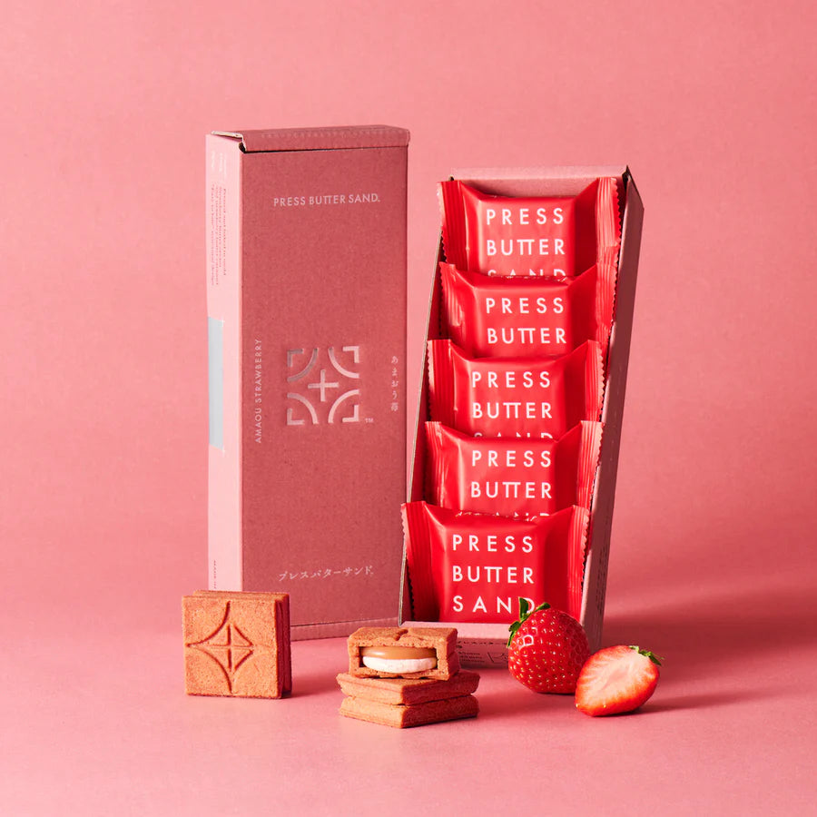 【Press Butter Sand】甘王草莓奶油夾心餅 Strawberry butter sand 5件 9件
